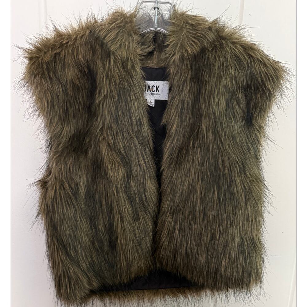 Jack by BB Dakota Brown Multi Faux Fur Vest - NWOT size small